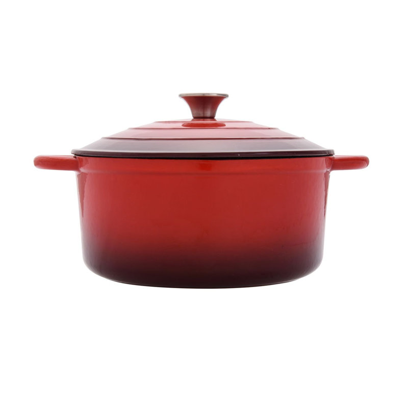 Four en fonte à forme allongée en fonte hamilton beach 5,5 qt, Rouge