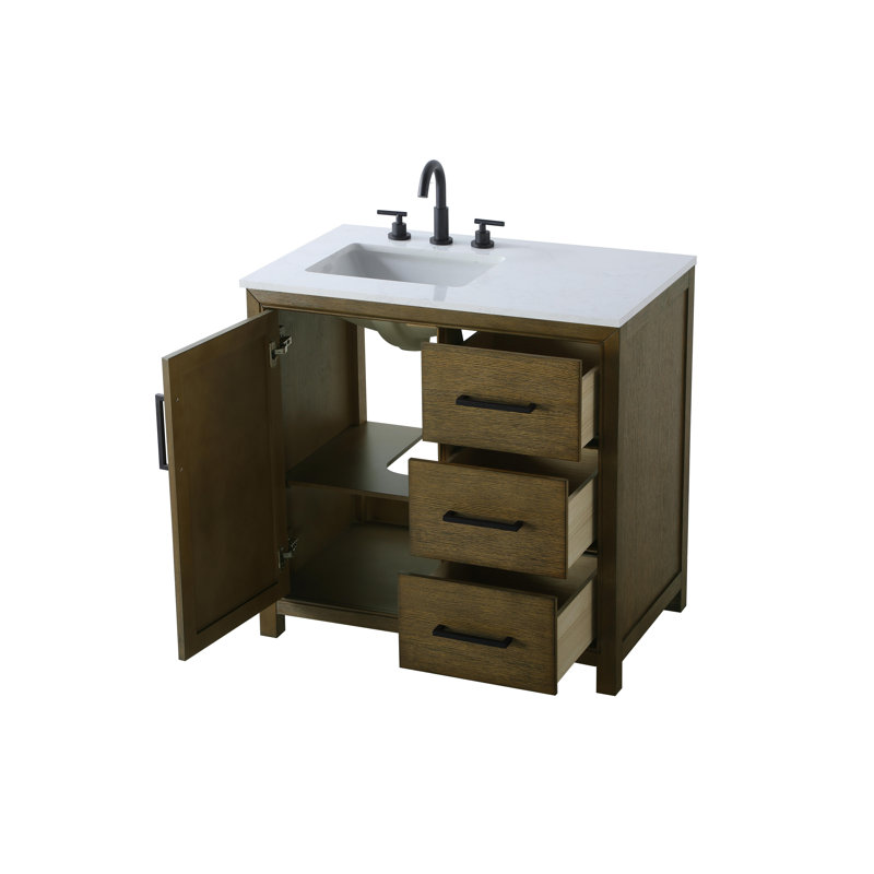 Meuble-lavabo simple 36 po, Noisette chêne