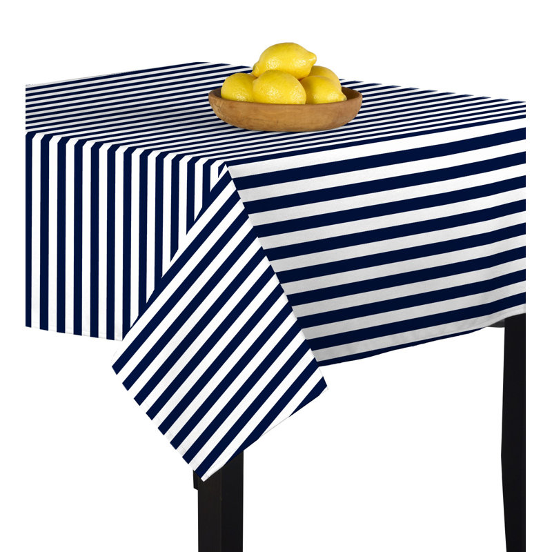 Haileybury Stripes Tablecloth, 70" x 70", Blue