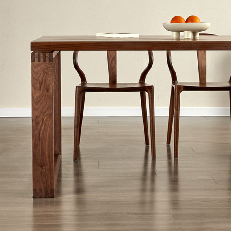 Table de salle à manger en noyer massif avec conception flexible., H 29,92 po x L 86,61 po x l 35,43 po