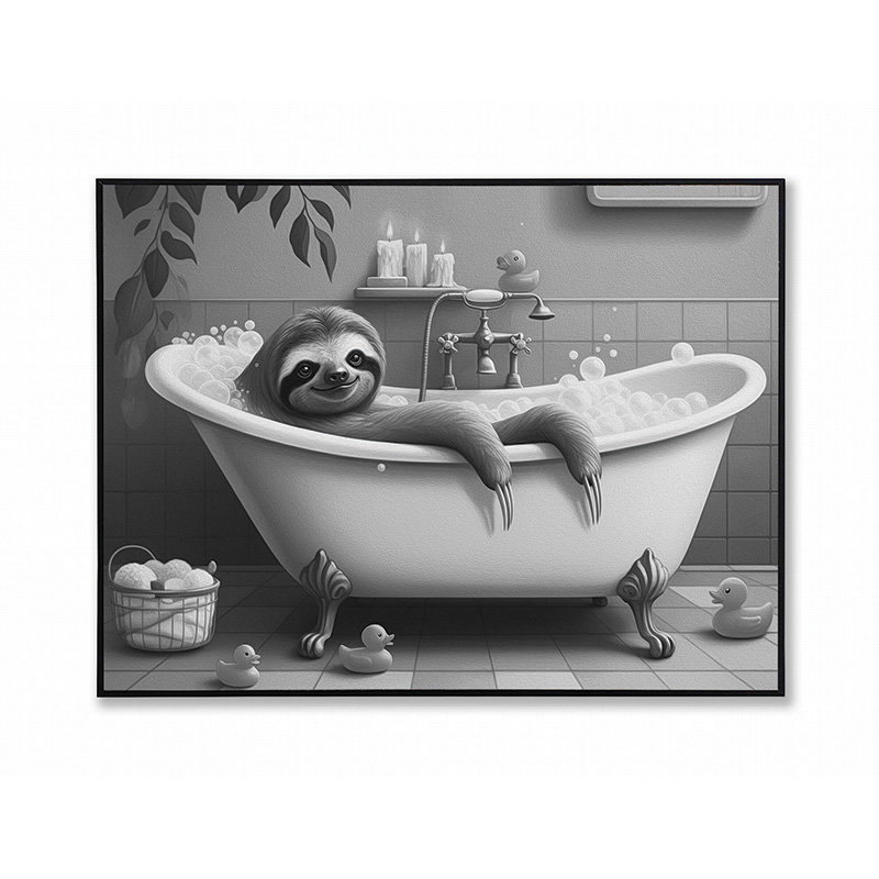 Décoration murale paresseux dans une baignoire