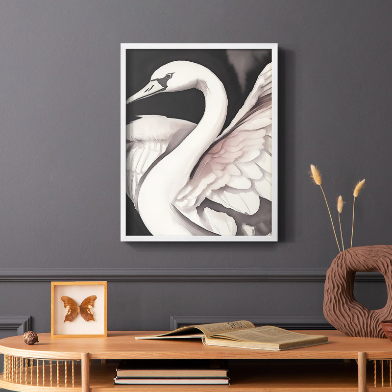 ANIMALS Series CECLV - reproduction encadrée de qualité supérieure - prête à être accrochée - aucun clou requis, Blanc