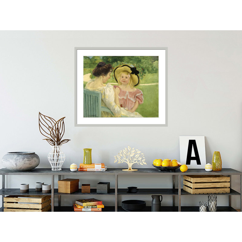 «In the Garden» par Mary Cassatt, impression giclée sur cadre, H 33,5 po x l 39,29 po