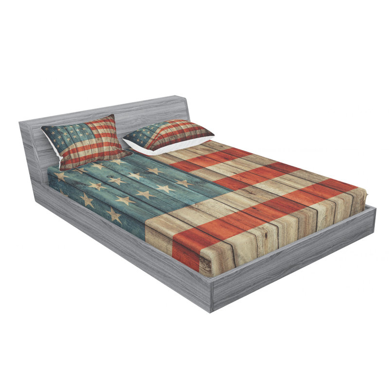 Microfiber Striped Sheet Set, Queen Sheet Set with Fitted Sheet