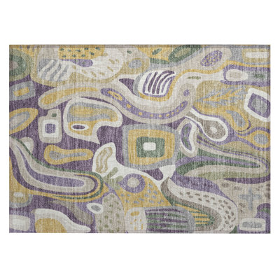 Machine Washable Indoor/Outdoor Chantille ACN2488 Mid-Century Modern Rug