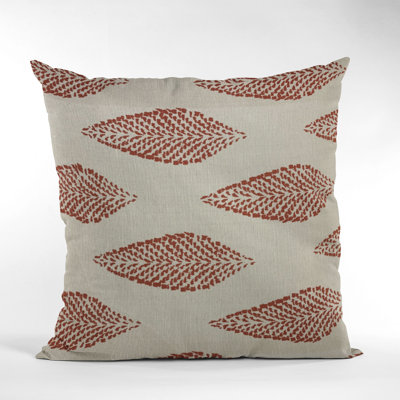 Large Leafs Linen Blend Floral Indoor / Outdoor Pillow Cover & Insert