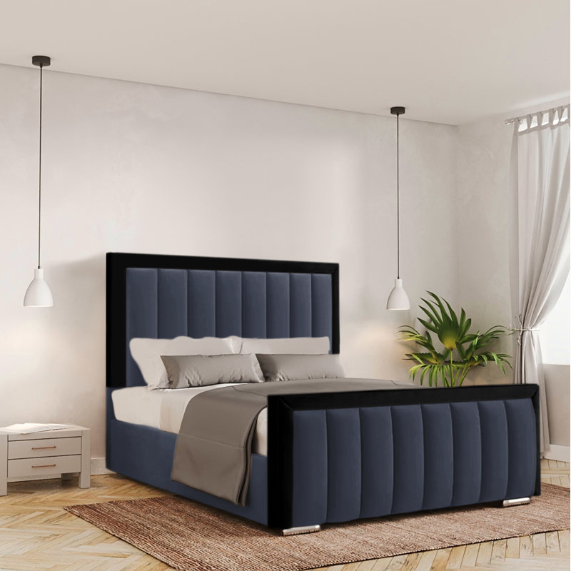 Ballal Upholstered Bed, Single (3'), Charcoal