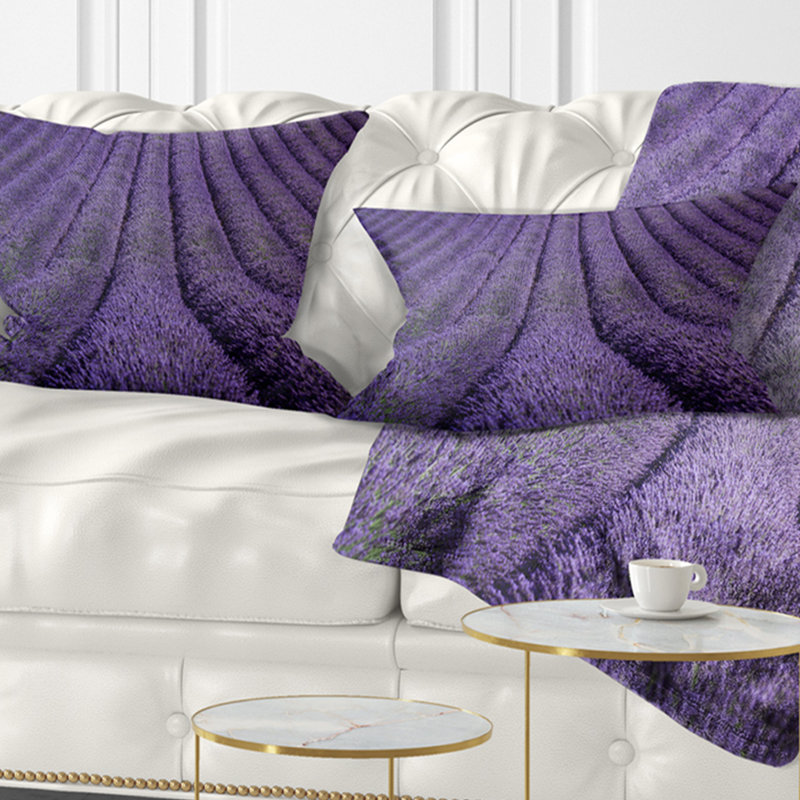 Landscape Blooming Lavender Flower Texture Pillow, Rectangle, 12" x 20"