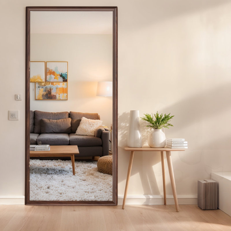 Miroir de plancher complet, Brun antique