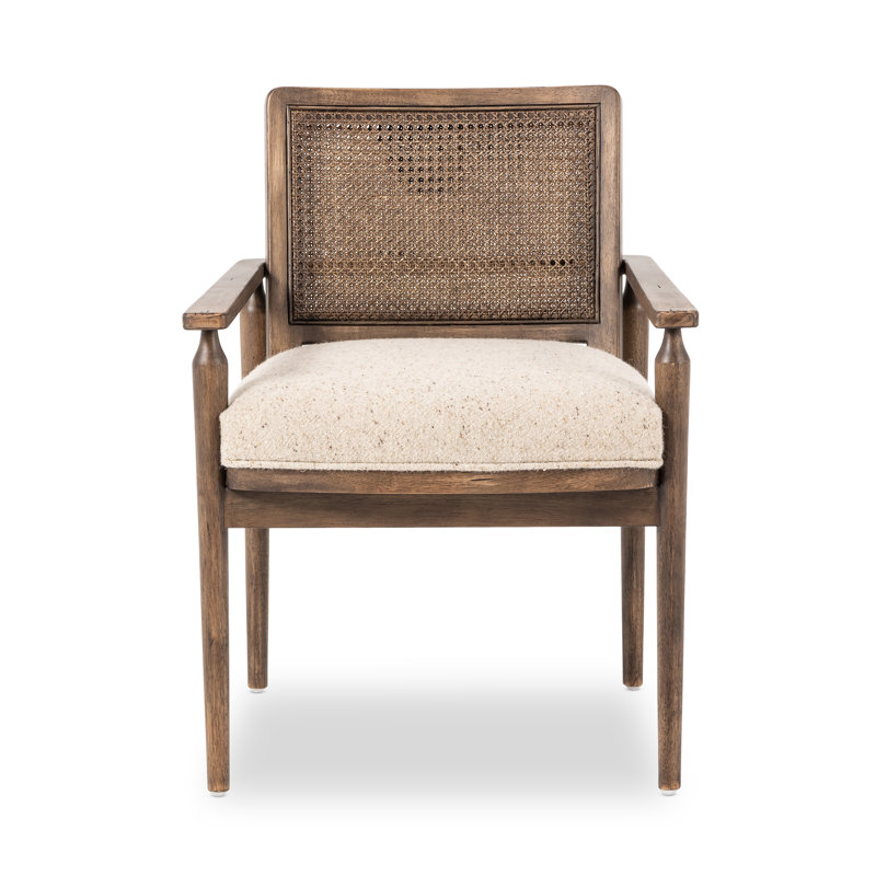 Xavier Upholstered Arm Chair, Beige Fabric