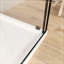 Porte coulissante double en L, verre trempé de 8 mm, poignées en acier inoxydable, rails de guidage carrés, noir mat