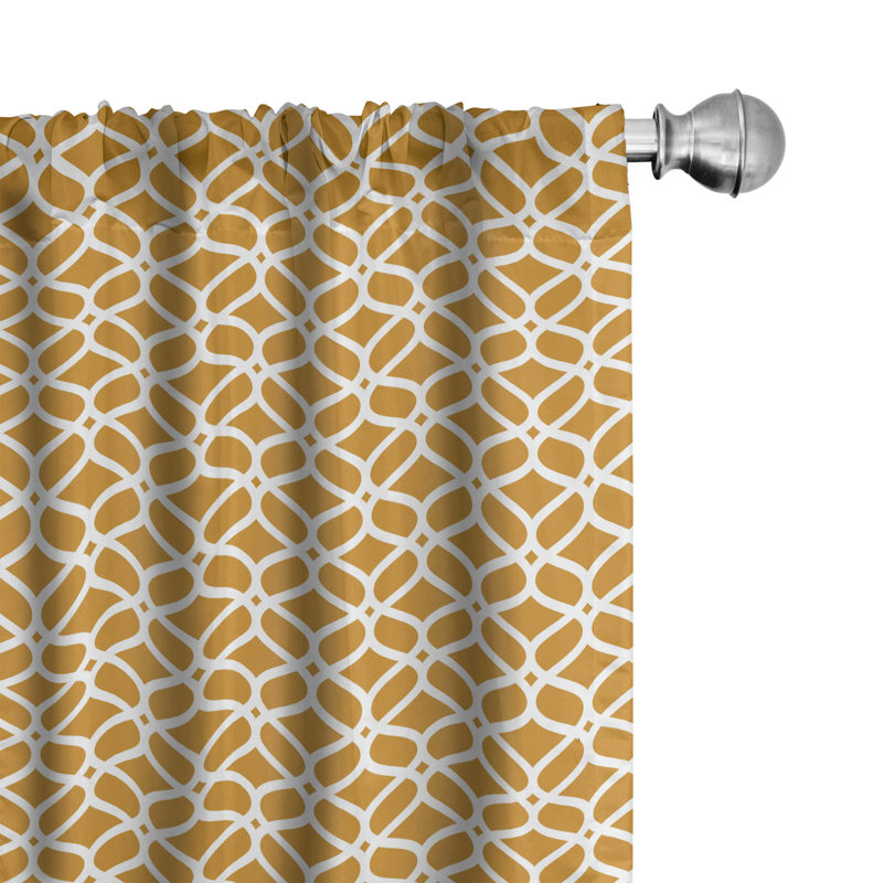 Ethnic Geometric Semi-Sheer Rod Pocket Curtain Panels, 28" x 63"