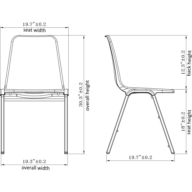 Chaise empilable sans accoudoirs