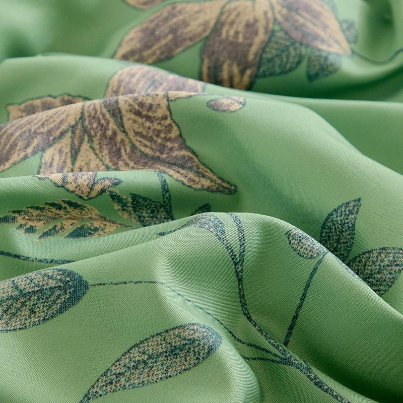 Microfiber Floral Print Comforter Set, Full Comforter + 2 Pillowcases