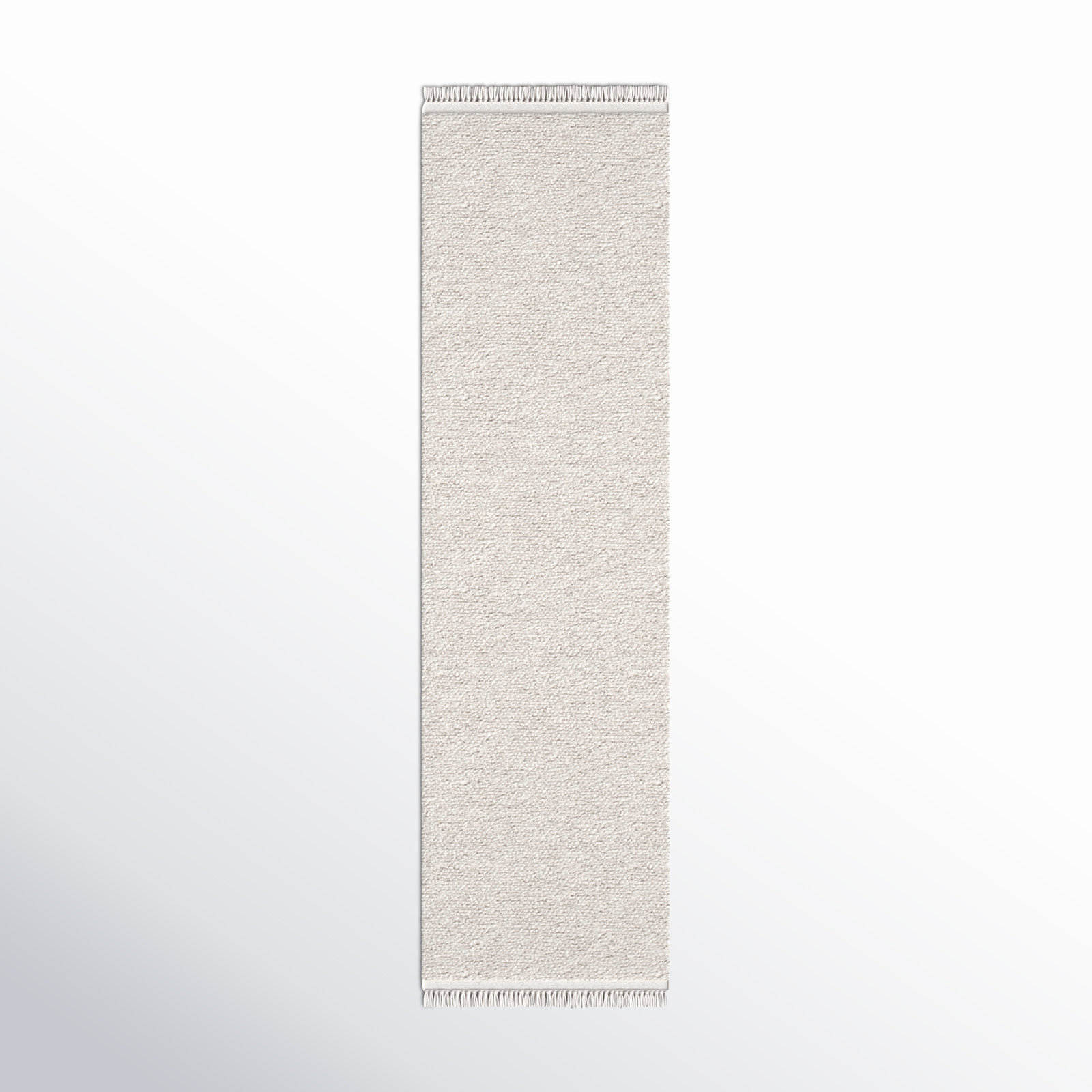 Wyly Beige Handmade Shag Wool Rug, Runner 2'3" x 8'