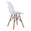Ensemble de chaises de salle à manger en plastique blanc minimaliste avec pieds en bois Kd pour un assemblage facile