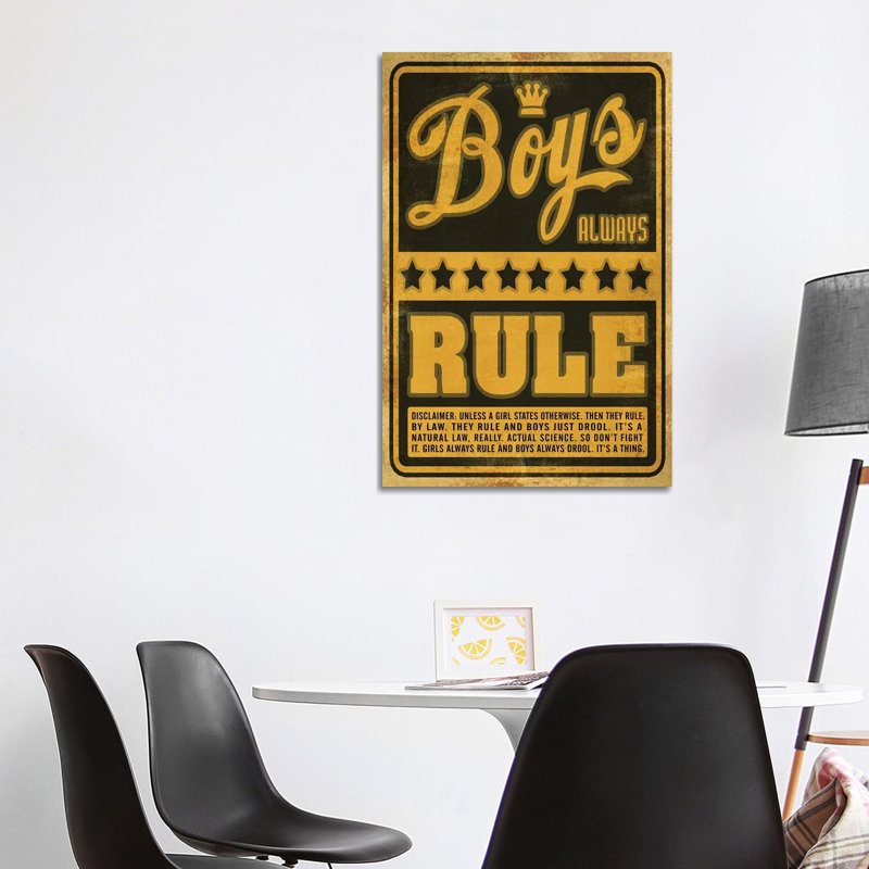 Boys Rule - Wrapped Canvas Print, 101.6 cm H x 66.04 cm W x 3.175 cm D