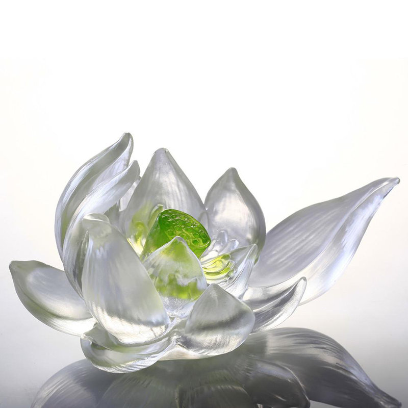Your Tranquil Heart Crystal Lotus Flower Sculpture