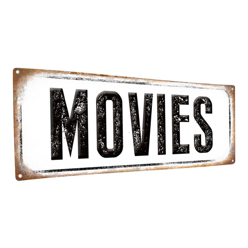Entertainment Wall Decor on Aluminum, 5.75" H x 15.5" W x 0.04" D