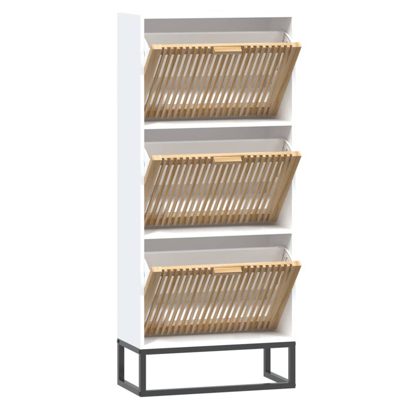 Akmal 6 Pair Flip Down Shoe Storage, White