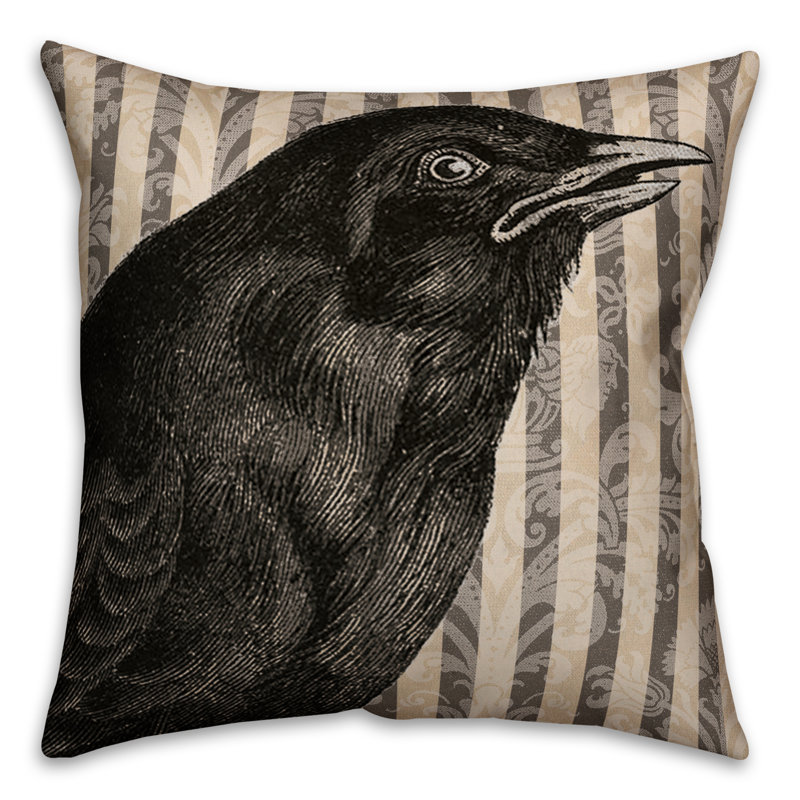 Crow Throw Pillow, Indoor