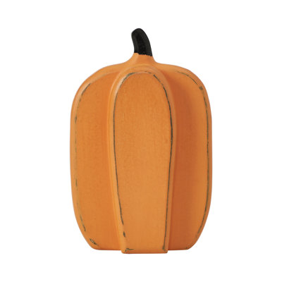 Grande citrouille en bois orange 8 x 5 x 2