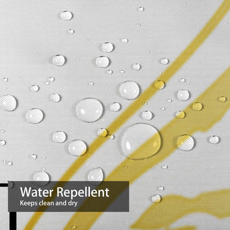 Rideau de douche or blanc avec art abstrait, 72" L x 72" W