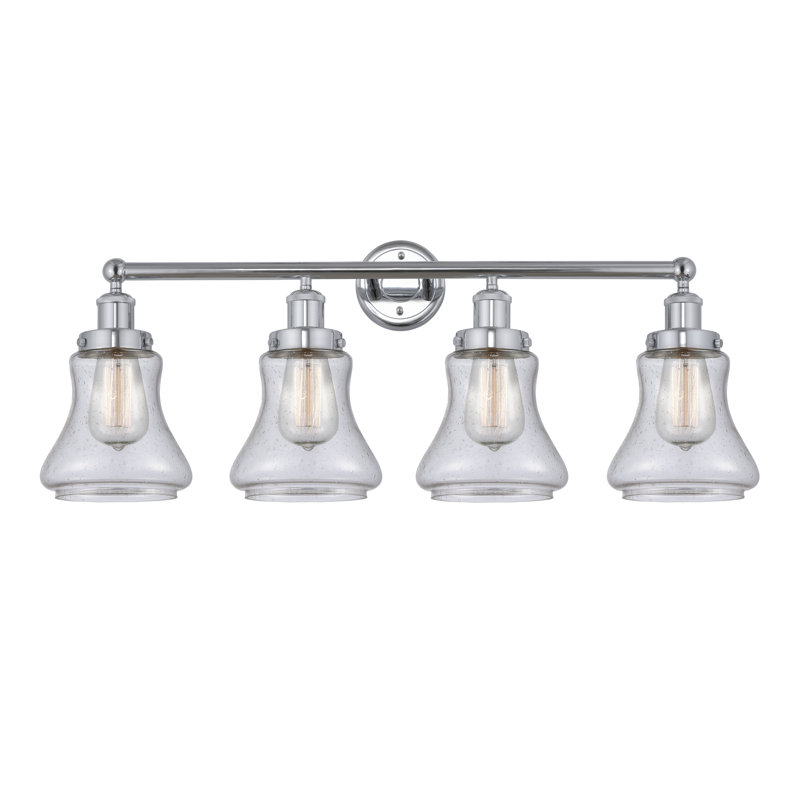 Éclairage pour meuble-lavabo à 4 lumières à intensité variable Asadbek, Mercurisé, Chrome poli