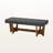 Parkchester Bench in Dark Grey Upholstery and Walnut Finished Wood, 17.5'' H X 48.4'' W X 17.9'' D-874540250