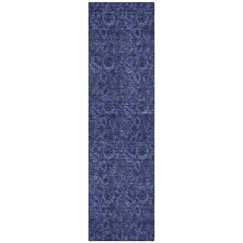 Washable Floral Indoor / Outdoor Rug, Runner 2'3" x 7'6"