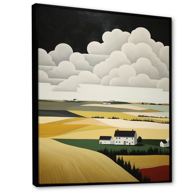 «Countryside Farm Fusion Unveilé III», reproduction sur toile, Cadre flottant noir, H 20 po x l 12 po x P 1 po