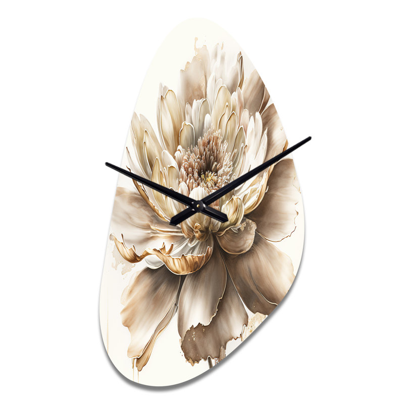 Horloge murale asymétrique florale simple I, Grand