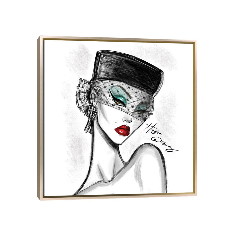 Veiled Glamour  - HWI586, Champagne, 37" H x 37" W, Floater Framed Print Canvas without Mat