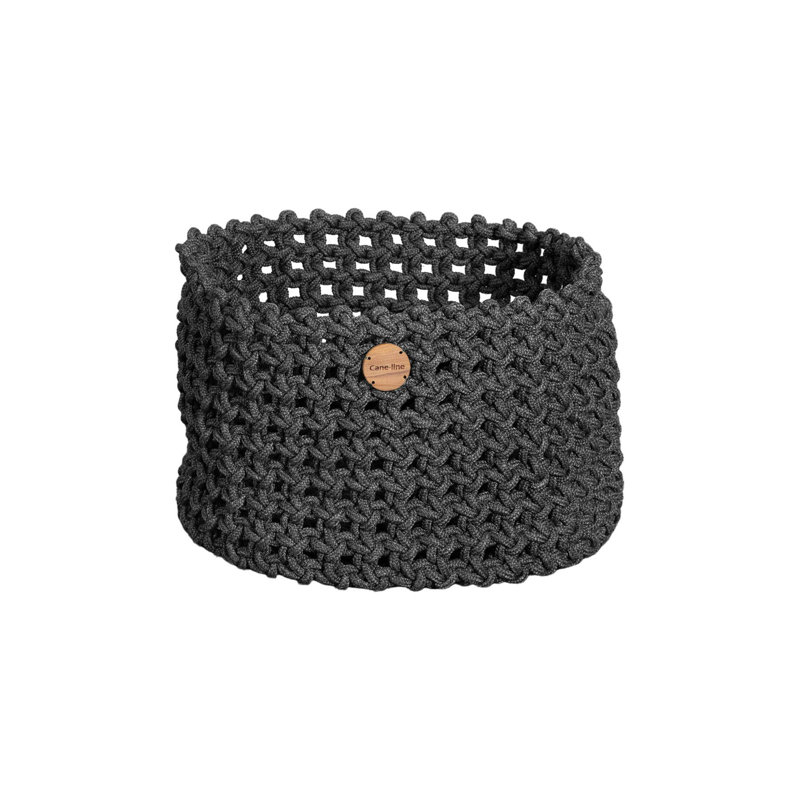 Soft Rope Basket, 13.4" H x 19.7" W x 19.7" D, Dark Gray