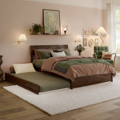 Lit plateforme en bois avec couchette Norla