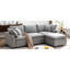 Chaise convertible réversible - rembourré de duvet Ustyle, coussins en plumes, modulaire, fermeture à glissière, accoudoirs inclinés, chaise modulaire grise avec coussins en plumes, en forme de L, avec fermeture à glissière, canapé rembourré