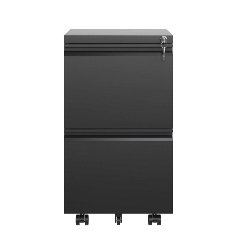 Office Storage Cabinet, Rolling File Cabinet With Lock, Metal Mobile File Cabinet With 2 Drawers And 2 Keys, Vertical Filing Cabinet For Storage