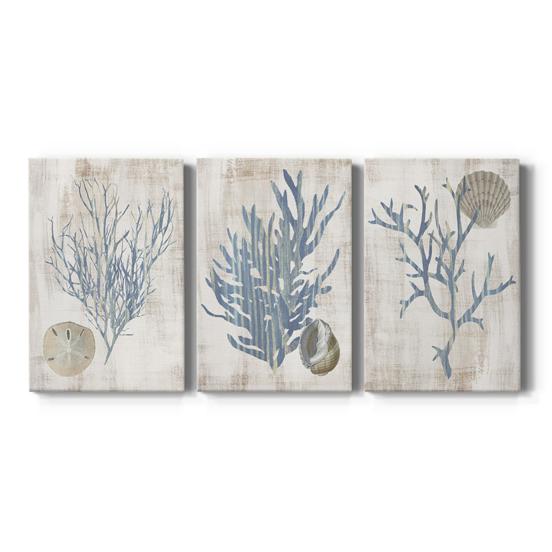 Varech I - Toile tendue sur mesure avec châssis - 3 pièces, H 60 po x l 120 po