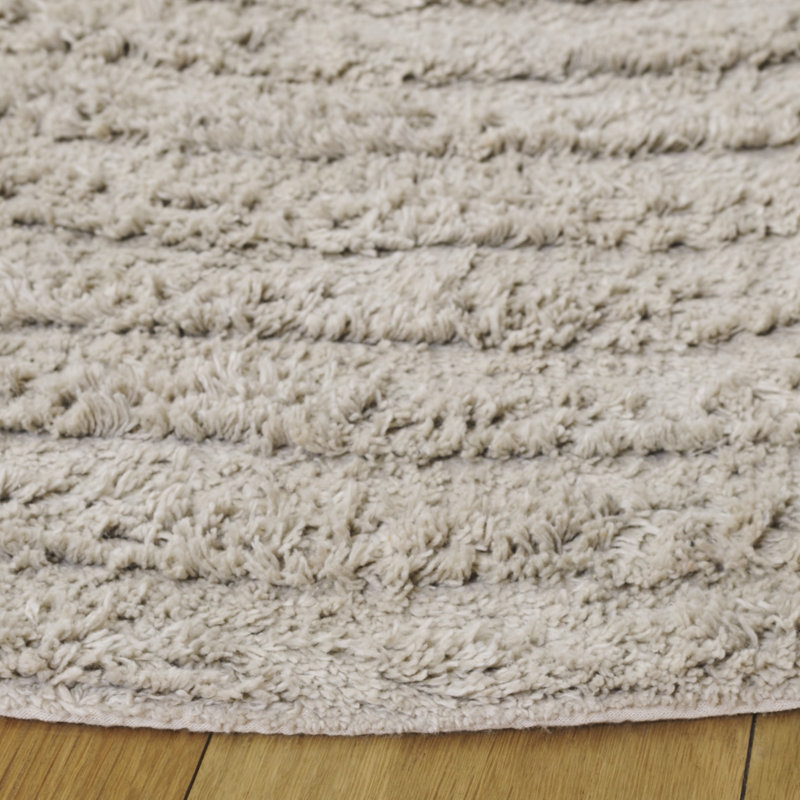 Easy Care 228 Hand Tufted Recycled Cotton Machine Washable Geometric Indoor Use Only Rug, Round 5'