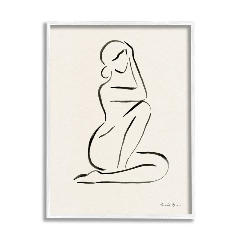 «Minimal Nude Woman» par Farida Zaman, reproduction d'art sur toile tendue, H 20 po x l 16 po