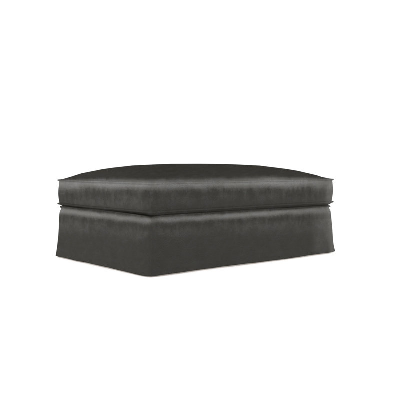 Repose-pieds Mulberry, Patiné, Cuir vieilli noir Jack