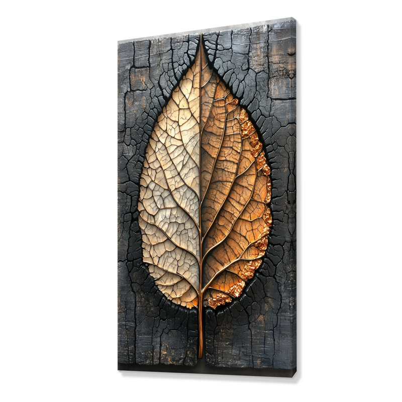 Art moderne sur toile, "Modern Modern Leaves", H 60 po x l 28 po, Toile tendue, Ne s’applique pas
