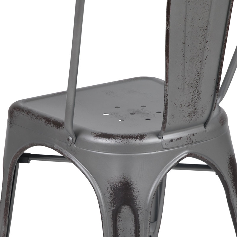 Chaise empilable Dickens, Gris argent vieilli
