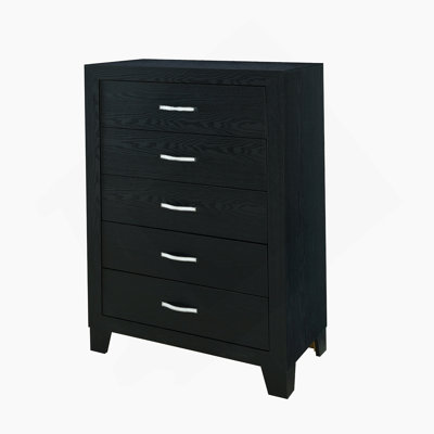 Commode verticale en bois manufacturé avec 5 tiroirs