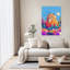 Regal Leo Stargazer Abstract Contemporary Cat Lion Landscape Nature Wall Art Print 1 Piece Wrapped Canvas Wall Art-126174557