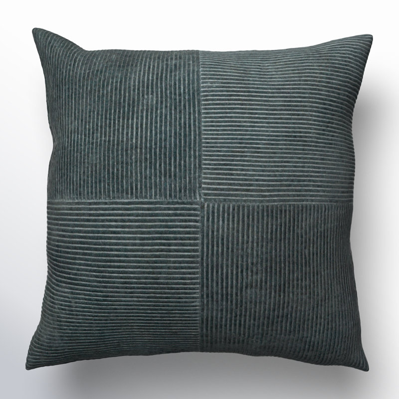 Housse de coussin Selma Quarters, 20 po x 20 po, Gris anthracite