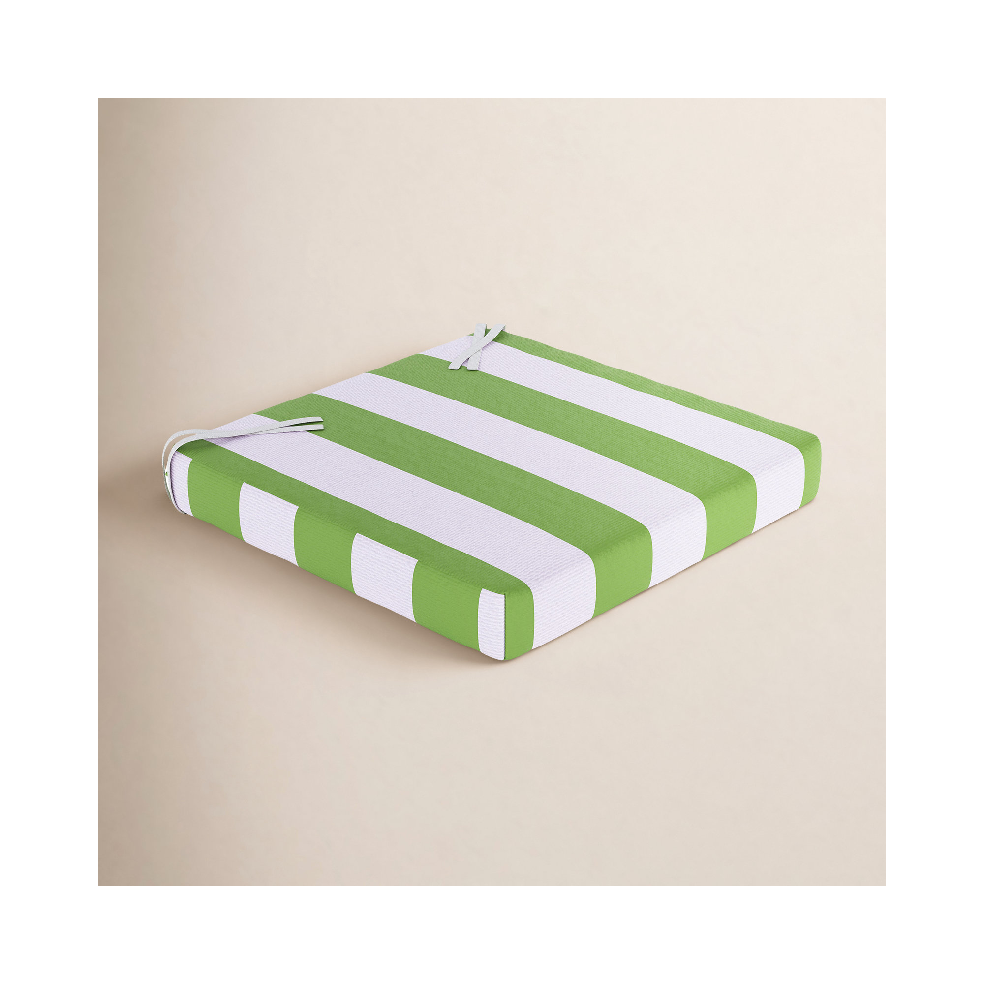 Sunbrella® Indoor/Outdoor  Dining Chair Seat Cushion, Refuge Garden Striped Sunbrella®
