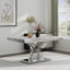 Ensemble de table de salle à manger 7 pièces en marbre gris et argent 7 pièces Modern-1083911902-1083911903-1083911904