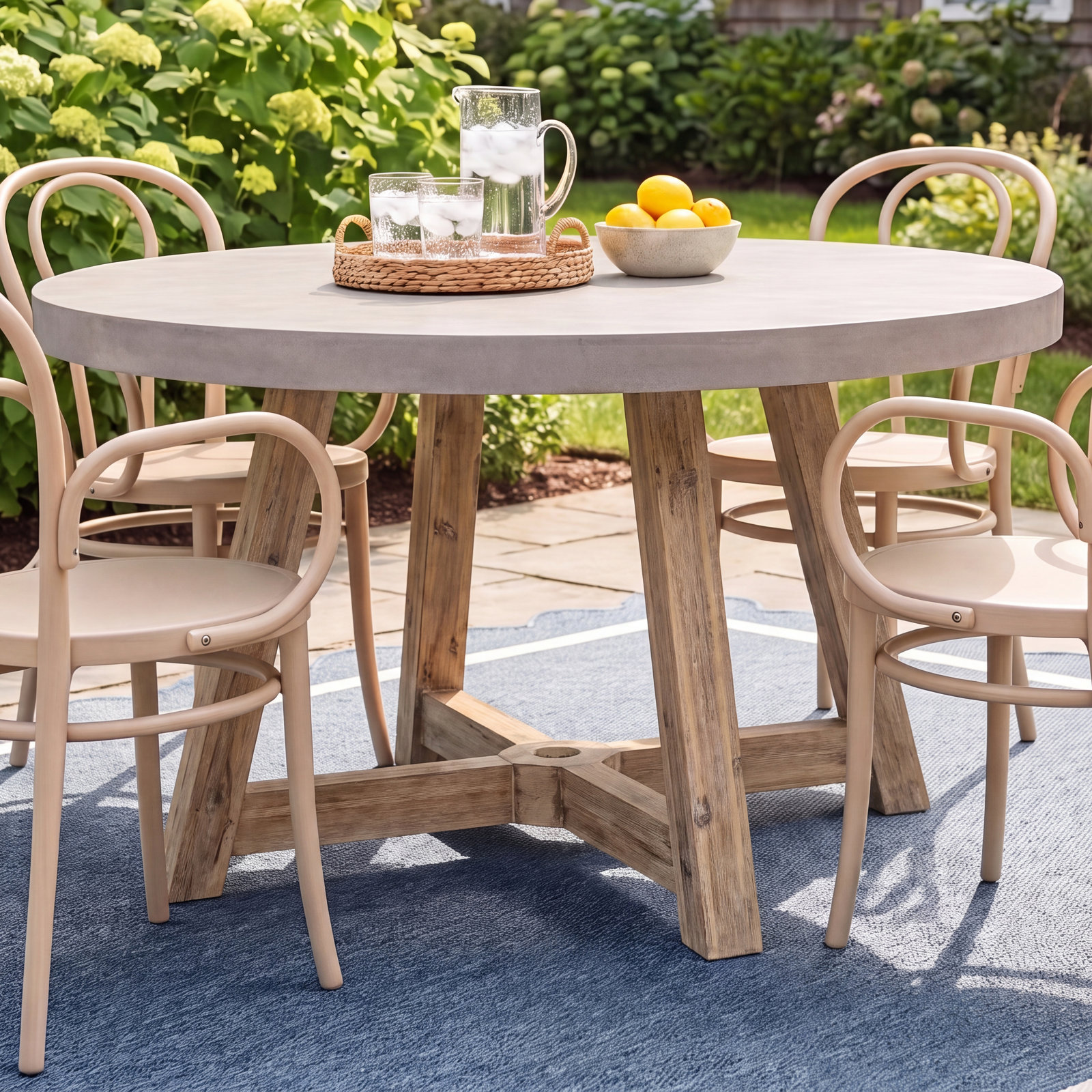 Isabela Acacia Patio Dining Table, 59" Round