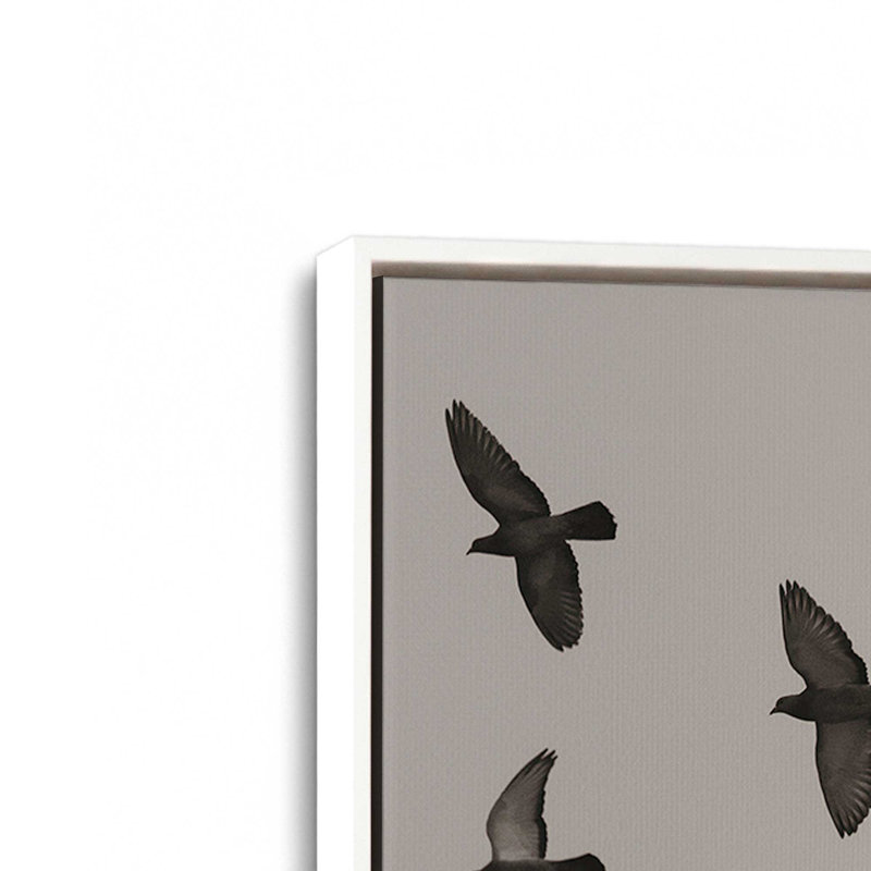 «Flock I» par Nathan Larson, reproduction d'art sur toile, Cadre flottant, H 24 po x l 36 po, Blanc